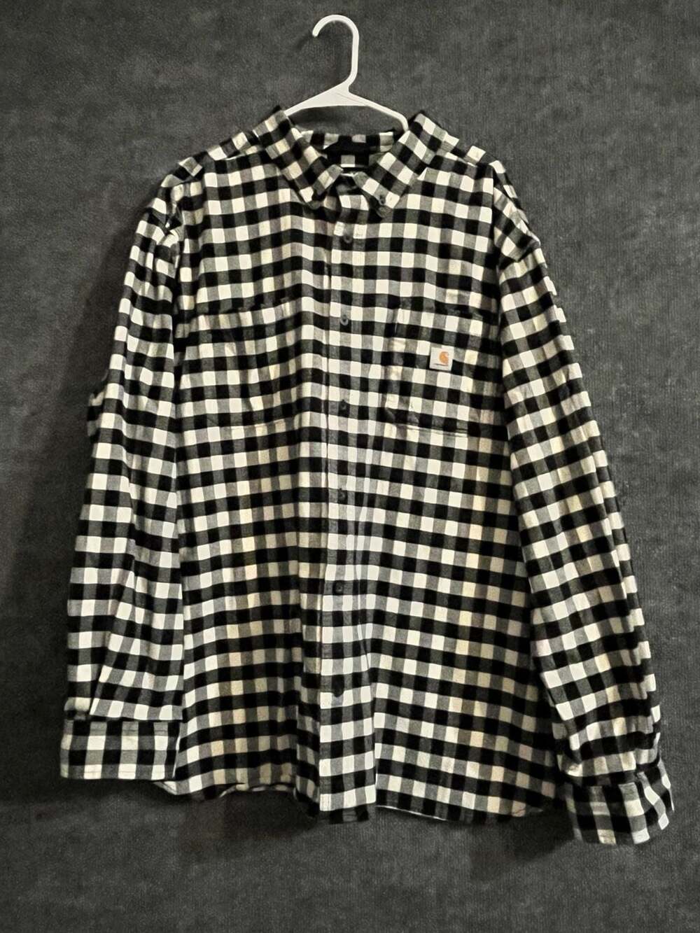 Carhartt Flannel Shirt Size 3XL Black White Plaid 007-34